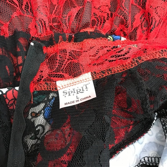 Day of the Dead Costume Sugar Skull Dress Spirit Halloween Womens Large - Picture 3 of 4